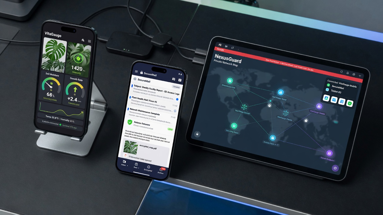 App connected to Mail, Connect, and Plant Monitoring