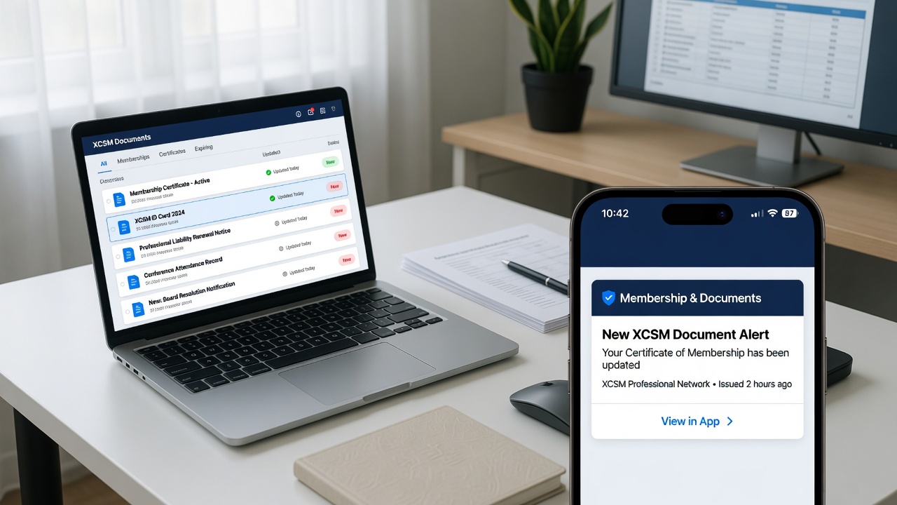 App connected to XCSM notification system