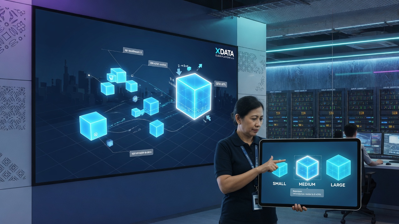 Customer selecting virtual cloud size by need