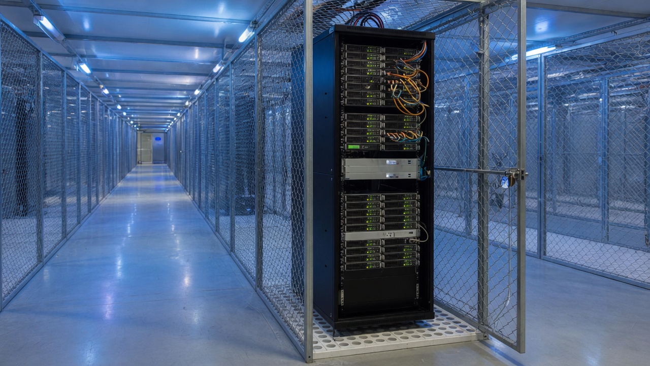 A whole server in its own data-center cage