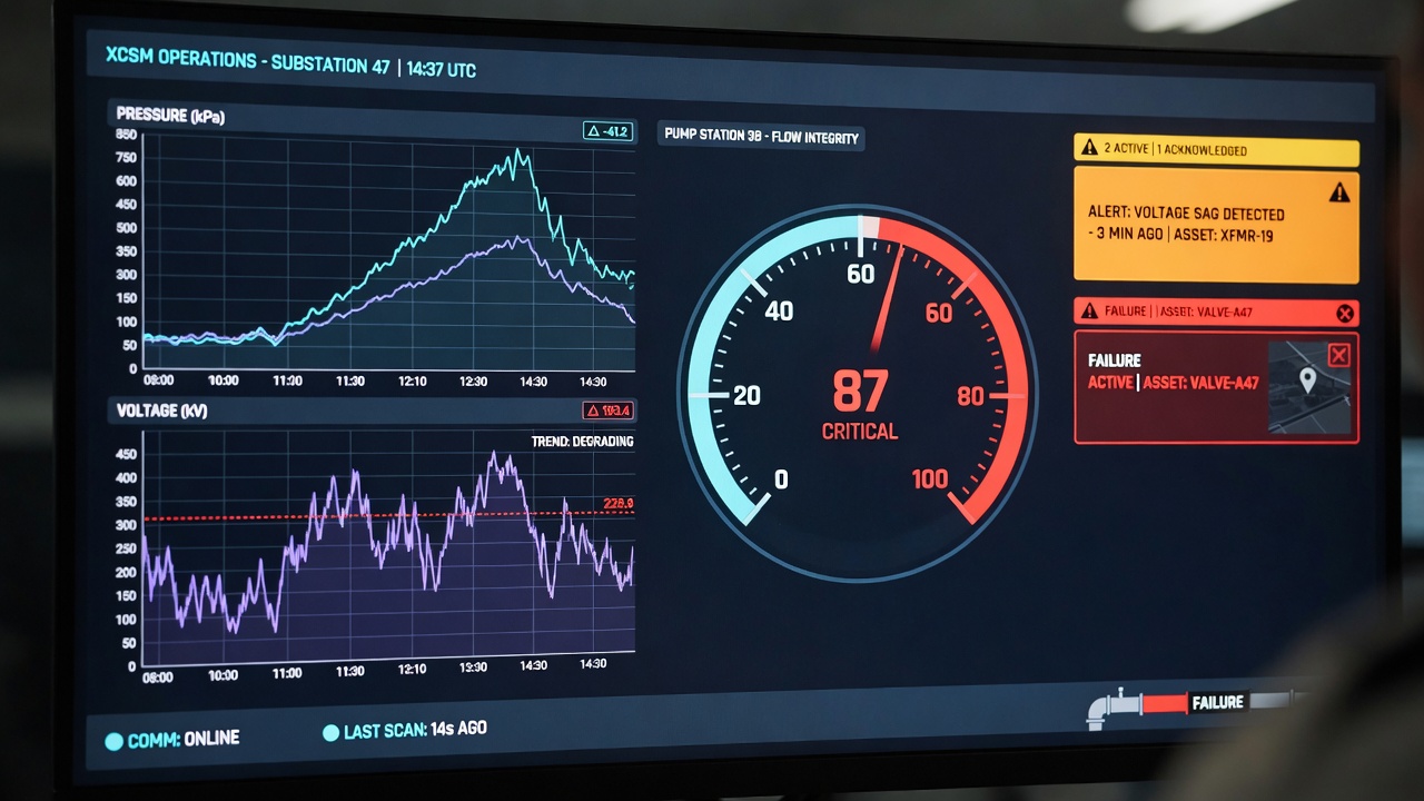 Dashboard showing exceed-capacity and failure alerts