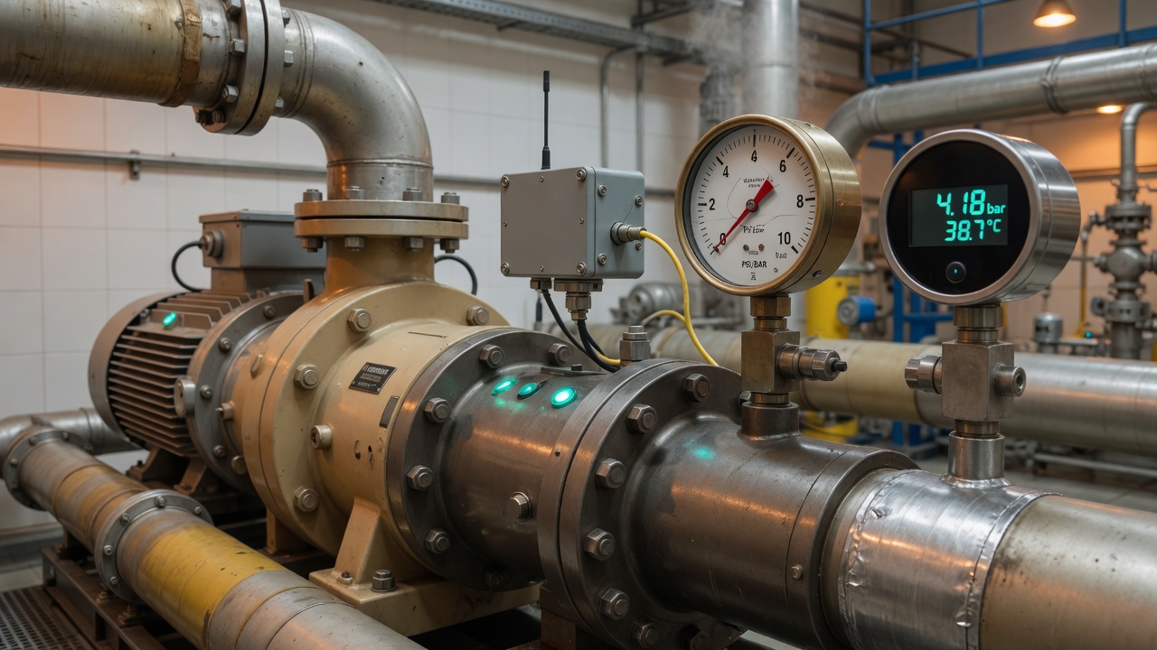 Oil pump with pressure sensors sending live data